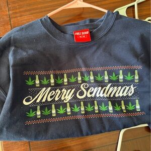 Full send  Navy "Merry Sendmas" Graphic crewneck